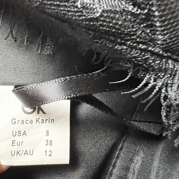 Grace Karin Black Lace Tea Length Dress Women’s 8 - Picture 7 of 11